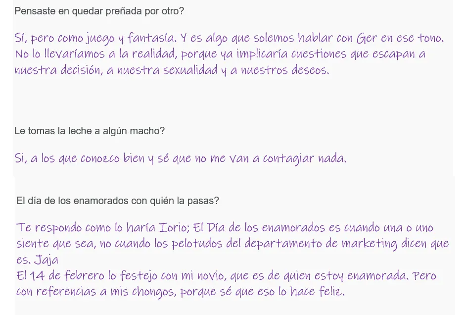 Las respuestas de mi novia infiel para ustedes!