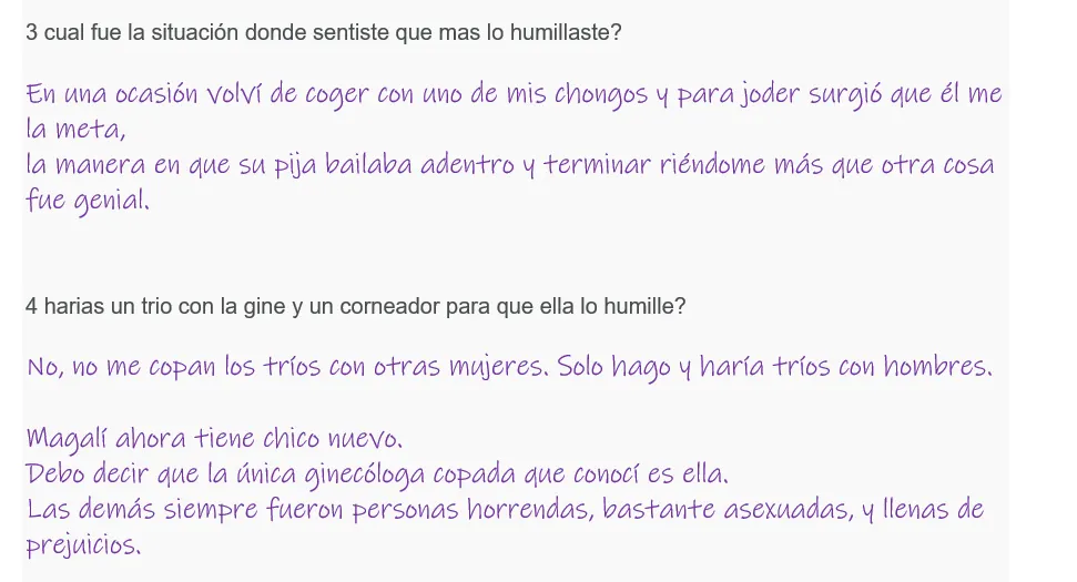 Las respuestas de mi novia infiel para ustedes!