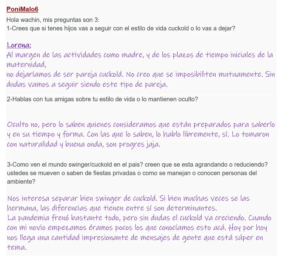 Las respuestas de mi novia infiel para ustedes!