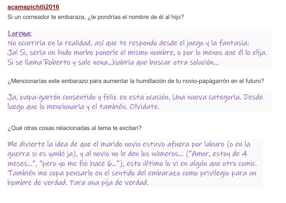 Las respuestas de mi novia infiel para ustedes!