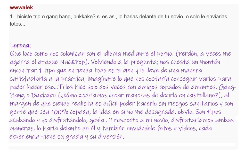 Las respuestas de mi novia infiel para ustedes!