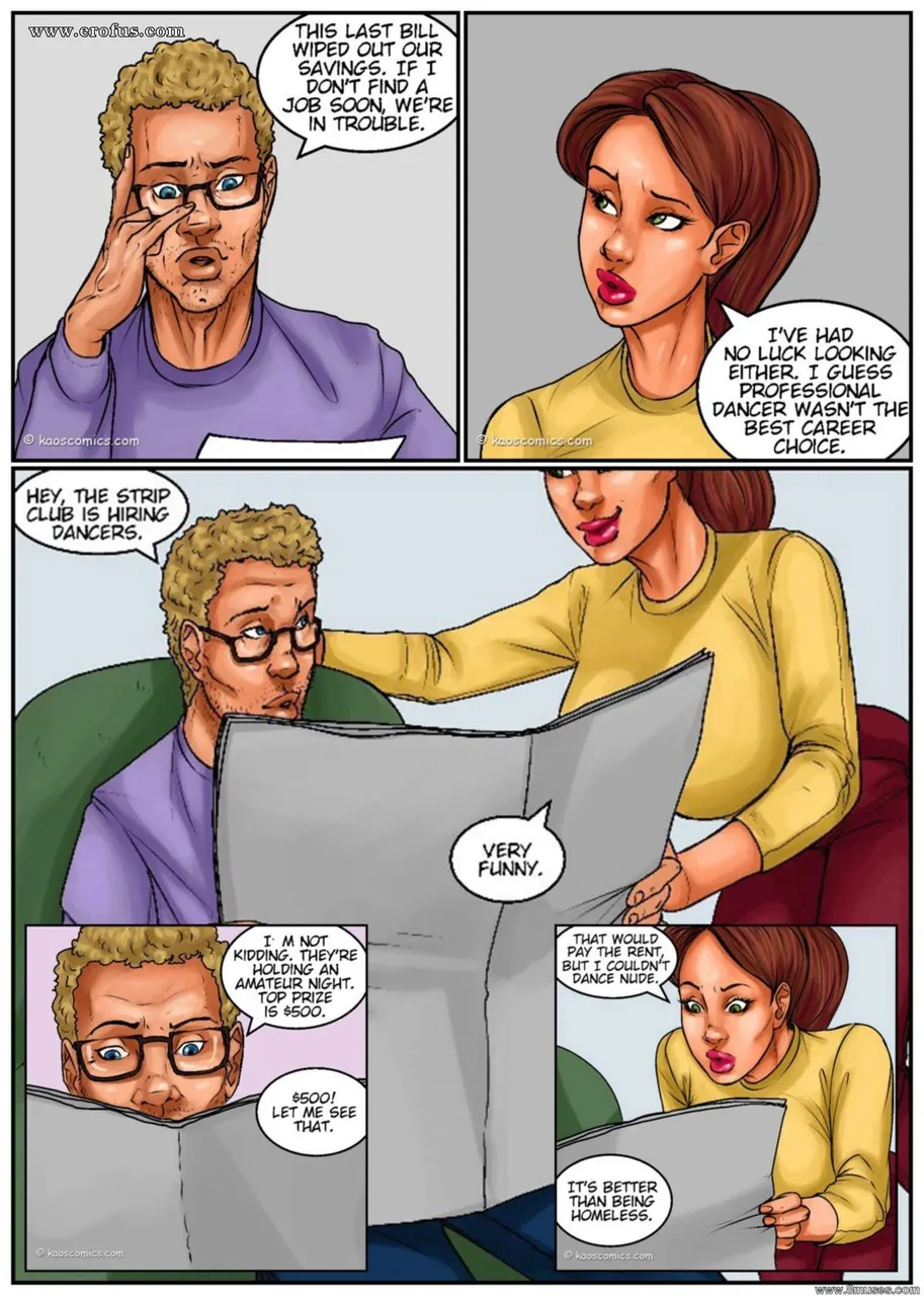 Recession Blues Wife Force To Strip - COMIC
